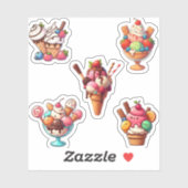 Sticker crème glacée délicieuse (Feuille)