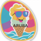 Sticker Crème glacée et aruba (Devant)