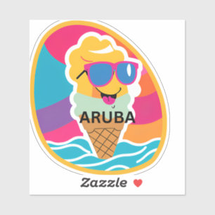 Sticker Crème glacée et aruba