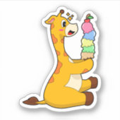 Sticker Crème glacée Giraffe gaufre (Devant)