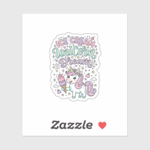 Sticker Crème Glacée Licorne Rêve de Licorne Mignon Produi