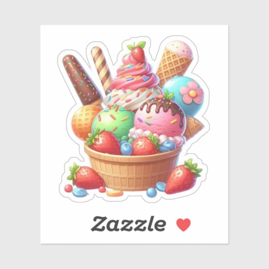 Sticker crème glglace (Feuille)