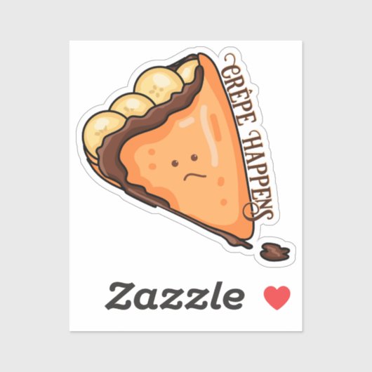 Sticker Crêpe Happy Food Pun (Feuille)