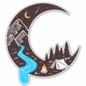 Sticker Crescent Moon Tente Camping Camping (Devant)