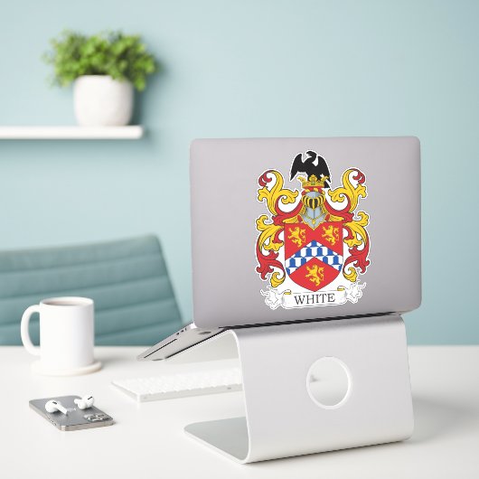 Sticker Crest de la famille blanche (Ordinateur portable sur le bureau)