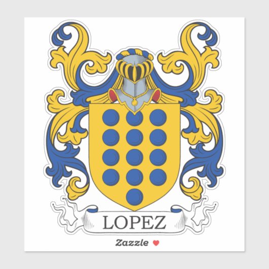 Sticker Crest de la famille Lopez (Feuille)