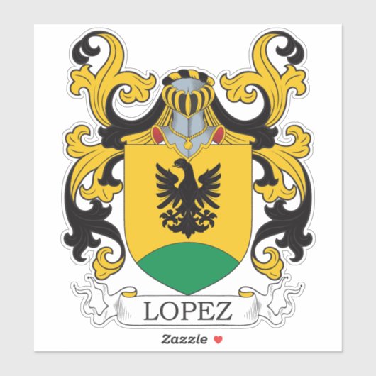 Sticker Crest de la famille Lopez (Feuille)