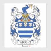 Sticker Crest de la famille Wright (Feuille)