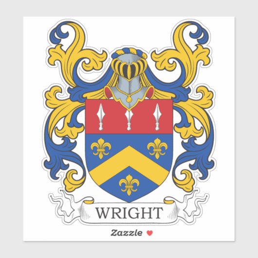 Sticker Crest de la famille Wright (Feuille)