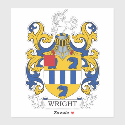 Sticker Crest de la famille Wright (Feuille)