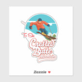 Sticker Crested Butte pour skier (Feuille)