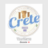 Sticker Crète Île Grèce Retro Vintage Vacances Souvenir (Feuille)