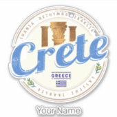 Sticker Crète Île Grèce Retro Vintage Vacances Souvenir (Devant)
