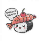Sticker creuser le meilleur kawaii sushi (Devant)