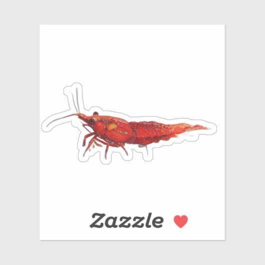 Sticker Crevette cerise rouge RCS (Feuille)