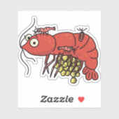 Sticker Crevettes au cerisier rouge poêlé (Feuille)