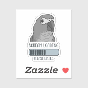 Sticker Cri Chargement du gris africain