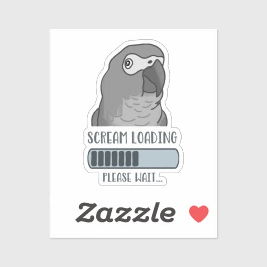 Sticker Cri Chargement du gris africain (Feuille)