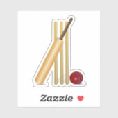 Sticker Cricket, wicket et ballon (Feuille)