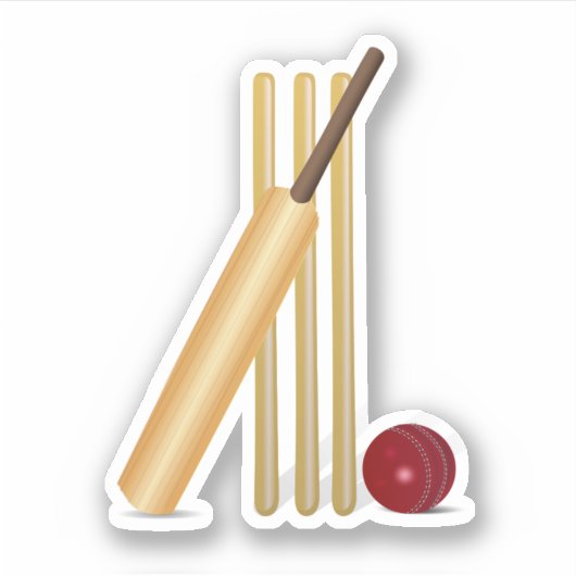 Sticker Cricket, wicket et ballon (Devant)