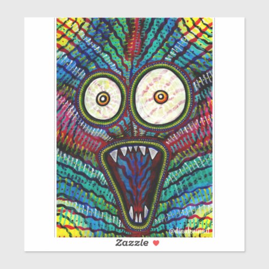 Sticker Crie éffrayant Monster (Feuille)