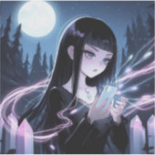 Sticker Cristaux de chargement de sorcière mignonnes dans  (Devant)