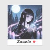 Sticker Cristaux de chargement de sorcière mignonnes dans  (Feuille)