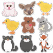 Sticker Critère d'apparence mignonne Souris Fox ours Fox F (Devant)
