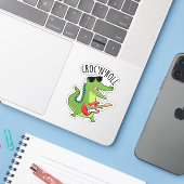 Sticker Croc N Roll Funny Crocodile Pun (Ordinateur portable avec iPhone)