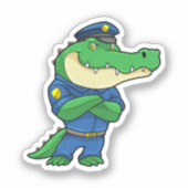 Sticker Crocodile as Police officer with Uniform (Recto)