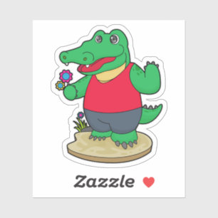 Sticker Crocodile aux fleurs
