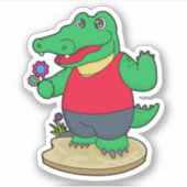 Sticker Crocodile aux fleurs (Devant)