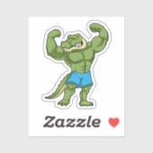 Sticker Crocodile comme Bodybuilder extrême (Feuille)
