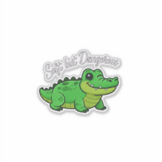 Sticker Crocodile de dessin animé joueur - Doux mais dange