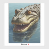 Sticker Crocodile de fleur aux yeux percés Faune (Feuille)