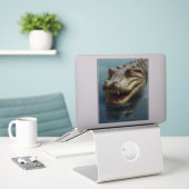 Sticker Crocodile de fleur aux yeux percés Faune (Ordinateur portable sur le bureau)