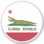 Sticker Crocodile du drapeau de la République de Floride (Devant)