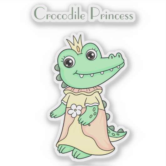 Sticker Crocodile Princesse (Devant)