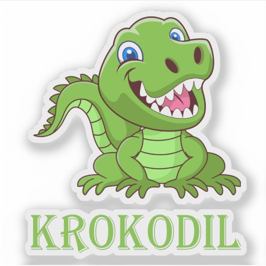 Sticker crocodile vert (Devant)