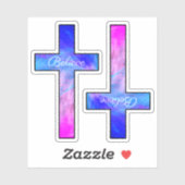 Sticker Croire la Croix chrétienne (Feuille)