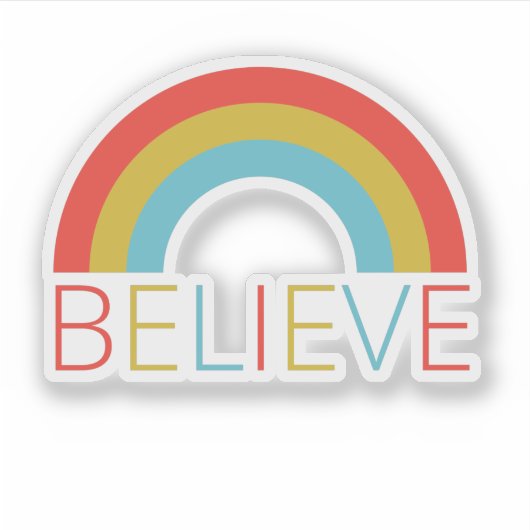 Sticker Croire Rainbow (Devant)