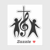 Sticker Croisez avec des notes musicales et des campagnes  (Feuille)