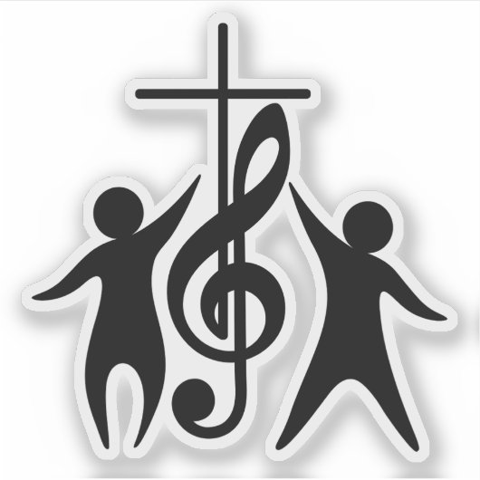 Sticker Croisez avec des notes musicales et des campagnes  (Devant)