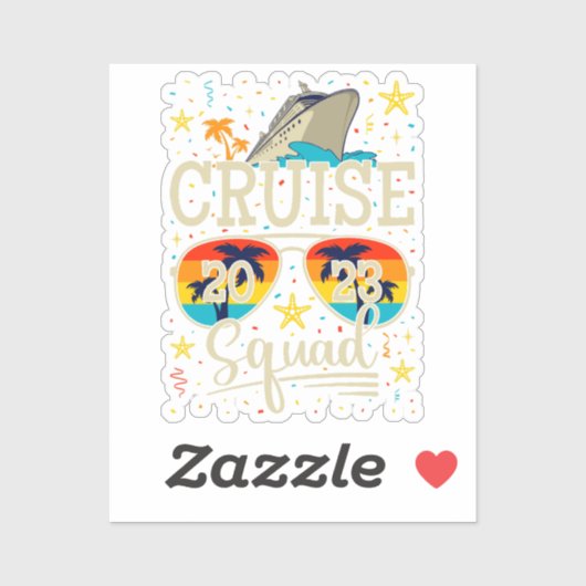 Sticker Croisière 2023 Croisière Vacances Vinyl (Feuille)