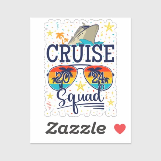 Sticker Croisière 2024 Croisière Vacances Vinyl (Feuille)