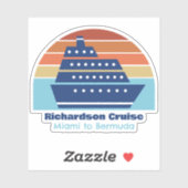 Sticker Croisière Coucher de soleil Personnalisé vacances  (Feuille)