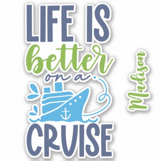 Sticker Croisière de nom personnalisé (Devant)