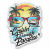 Sticker Croisine" à travers le paradis : Vibes d'évasion t (Devant)