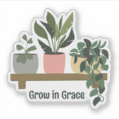 Sticker Croissance en Plantes de grâce sur Aimant de plate (Devant)