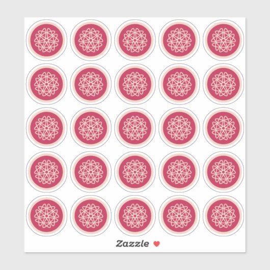 Sticker Croissance Nucléaire - magenta sur seigle. Autocol (Feuille)